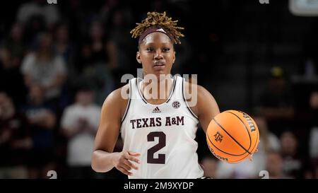 Texas A&M forward Janiah Barker (2) during an NCAA college basketball ...