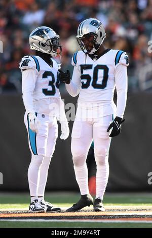 Chandler Wooten of the Carolina Panthers tackles Jeremy Ruckert of News  Photo - Getty Images