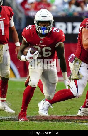 Arizona Cardinals running back Eno Benjamin (26) warms up before an NFL  football game against the New Orleans Saints, Thursday, Oct. 20, 2022, in  Glendale, Ariz. (AP Photo/Rick Scuteri Stock Photo - Alamy