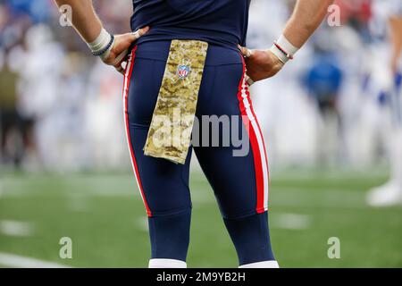 New England Patriots safety Brenden Schooler (41) wears a Salute