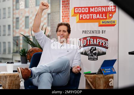 Peter Schrager is seen on the set of Good Morning Football in Munich