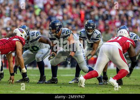 Seattle Seahawks guard Austin Blythe (63) during an NFL football game  against the Arizona Cardinals, Sunday, Oct. 16, 2022, in Seattle, WA. The  Seahawks defeated the Cardinals 19-9. (AP Photo/Ben VanHouten Stock Photo -  Alamy