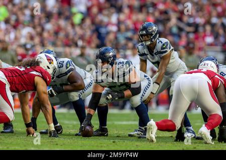 Seattle Seahawks guard Austin Blythe (63) during an NFL football game  against the Arizona Cardinals, Sunday, Oct. 16, 2022, in Seattle, WA. The  Seahawks defeated the Cardinals 19-9. (AP Photo/Ben VanHouten Stock Photo -  Alamy