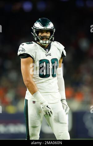 Philadelphia Eagles tight end Dallas Goedert (88) lines up for the snap  during an NFL Football game against the Houston Texans on Thursday,  November 3, 2022, in Houston. (AP Photo/Matt Patterson Stock