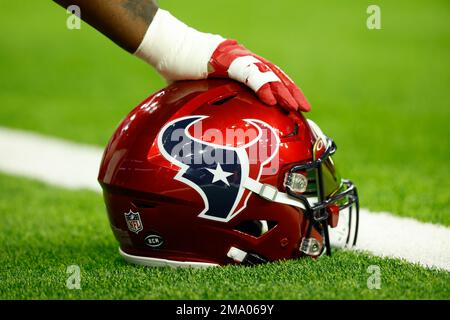 Houston Texans red helmet during pregame warmups before an NFL Football  game against the Philadelphia Eagles on Thursday, November 3, 2022, in  Houston. (AP Photo/Matt Patterson Stock Photo - Alamy