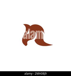 R Letter Horse Logo Simple Design Stock Vector