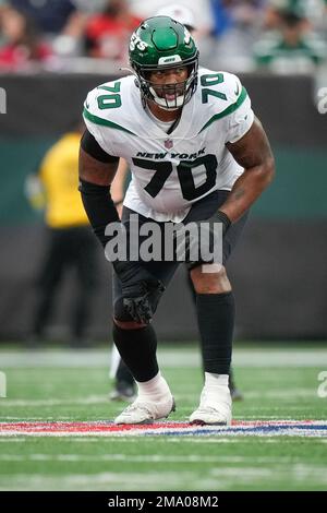 New York Jets offensive tackle Cedric Ogbuehi (70) stands at the