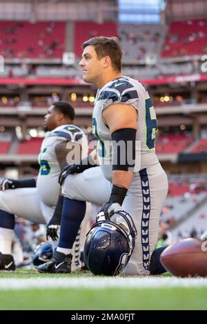 Seattle Seahawks guard Austin Blythe (63) during an NFL football game  against the Arizona Cardinals, Sunday, Oct. 16, 2022, in Seattle, WA. The  Seahawks defeated the Cardinals 19-9. (AP Photo/Ben VanHouten Stock Photo -  Alamy