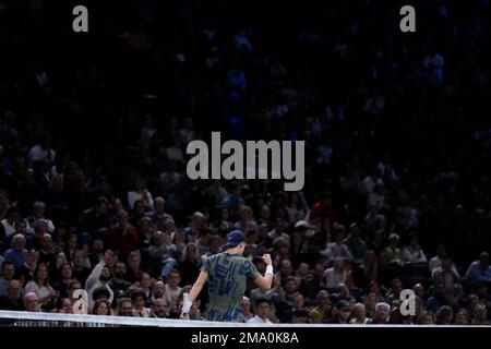 Denmark's Holger Rune celebrates after winning a semi final match against  Norway's Casper Ruud at the Italian Open tennis tournament in Rome, Italy,  Saturday, May 20, 2023. (AP Photo/Alessandra Tarantino Stock Photo 