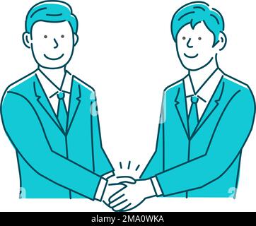 Vector illustration of businessmen shaking hands ( business partnership / cooperation ) Stock Vector