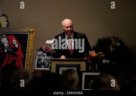Televangelist Jimmy Swaggart speaks at the funeral service for his