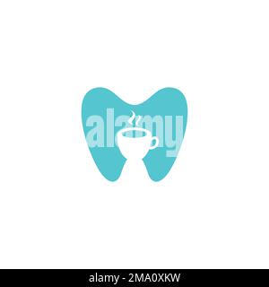 Dental Coffee Logo Simple and Clean Design Stock Vector