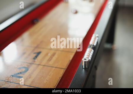 Shuffleboard american games sport recreation Stock Photo