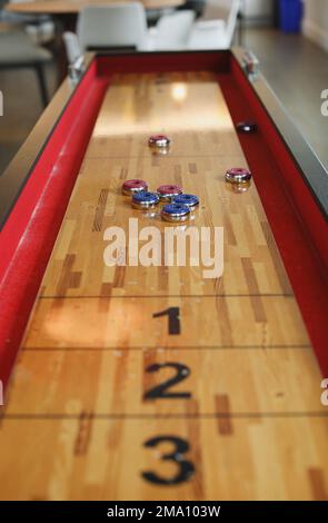 Shuffleboard american games sport recreation Stock Photo