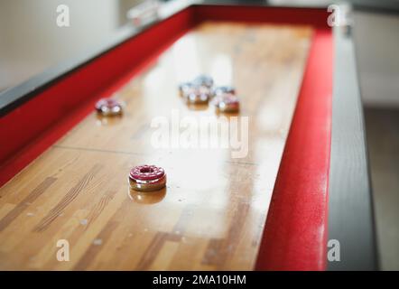 Shuffleboard american games sport recreation Stock Photo