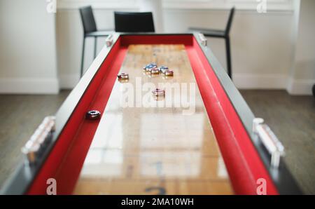 Shuffleboard american games sport recreation Stock Photo