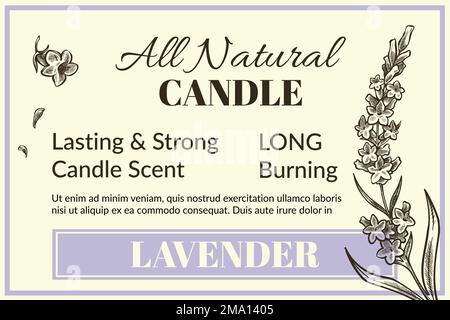 All natural candle, lasting and strong scents Stock Vector
