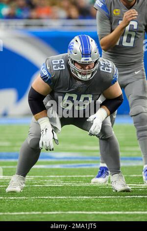 Detroit Lions center Evan Brown (63) blocks against the Washington  Commanders during an NFL football game, Sunday, Sept. 18, 2022, in Detroit.  (AP Photo/Rick Osentoski Stock Photo - Alamy