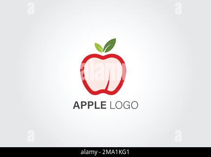 Apple Logo Symbol Line Style. apple vector logo template illustration Stock Vector