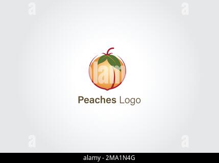 abstract peach vector logo design template Stock Vector