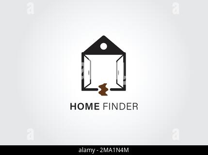 abstract Home Finder Logo Vector Symbol Design Illustration Stock Vector