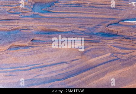 Natural sand pattern created by wind, shore of the dunes Stock Photo