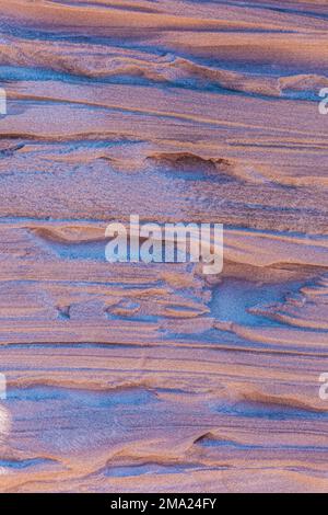 Natural sand pattern created by wind, shore of the dunes Stock Photo