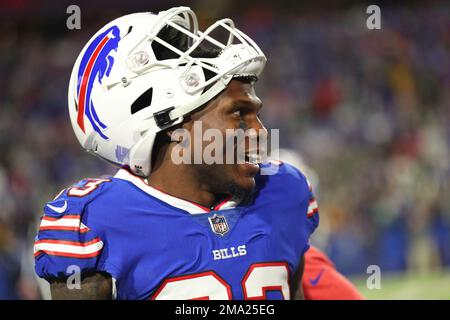 Orchard Park, New York, USA. 9th Oct, 2022. October 9th, 2022 Buffalo Bills  cornerback Siran Neal (33) during pregame at Pittsburgh Steelers vs Buffalo  Bills in Orchard Park, NY at Highmark Stadium.