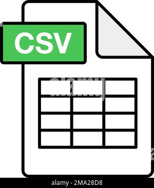 CSV file icon. Datasheet icon. Editable vector. Stock Vector