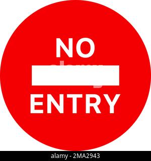 No Entry sign icon. Editable vector. Stock Vector