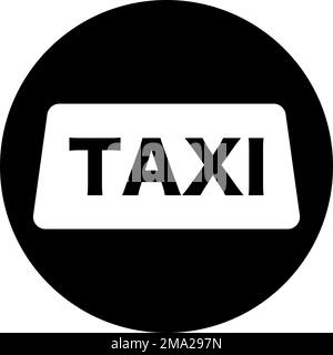 Silhouette icon of a round cab roof. Taxi roof. Editable vector. Stock Vector