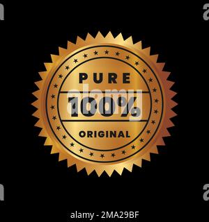 gold colored label template, original brand and top brand vector EPS format Stock Vector