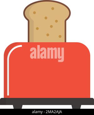 Modern toaster icon. Toasted bread. Breakfast. Editable vector. Stock Vector