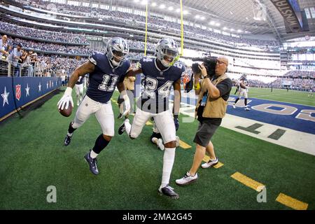 Dallas Cowboys safety Israel Mukuamu (24) celebrates a 20-17 win