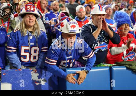 Buffalo Bills professional american football club, silhouette of NFL  trophy, logo of the club in background Stock Photo - Alamy