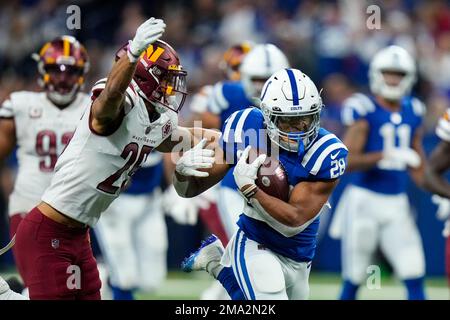 Washington Commanders defensive back Benjamin St.-Juste (25) lines up for  the snap during an NFL game against the Houston Texans on Sunday, November  20, 2022, in Houston. (AP Photo/Matt Patterson Stock Photo 