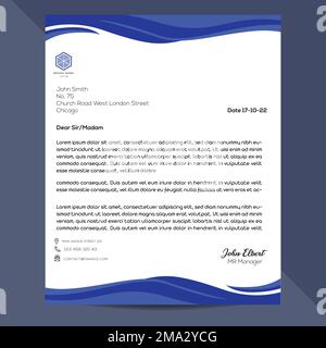 Letterhead template vector design in abstract minimalist style design Stock Vector