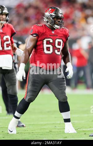 Tampa Bay Buccaneers guard Shaq Mason (69) protects the passer during an  NFL wild-card football game against the Dallas Cowboys, Monday, Jan. 16,  2023, in Tampa, Fla. (AP Photo/Peter Joneleit Stock Photo 