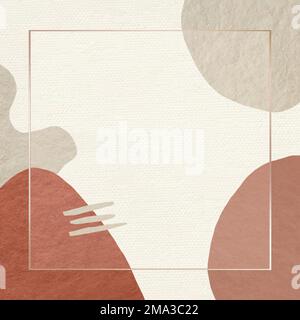 Gold frame vector on earth tone abstract pattern Stock Vector