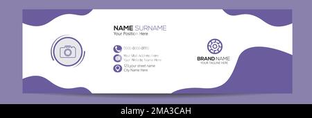 Minimalist email signature template design or email footer and personal social media cover Stock Vector