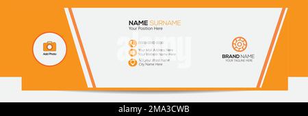 Minimalist email signature template design or email footer and personal social media cover Stock Vector