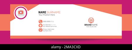 Minimalist email signature template design or email footer and personal social media cover Stock Vector