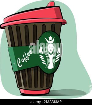 cartoon coffee for your works in illustration and vector Stock Vector