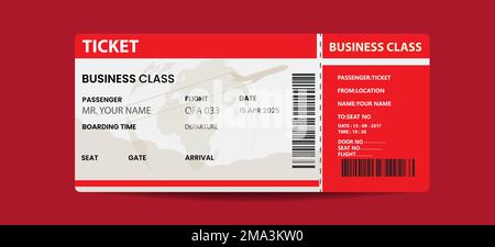 Creative Vector illustration of airline boarding pass ticket. Concept of travel, journey, or business trip. Stock Vector