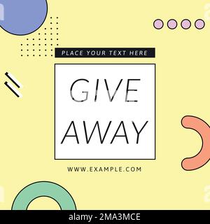 Neo Memphis social media template vector Stock Vector