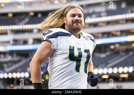 Seattle Seahawks linebacker Cullen Gillaspia (41) during an NFL football  game against the Arizona Cardinals, Sunday, Oct. 16, 2022, in Seattle, WA.  The Seahawks defeated the Cardinals 19-9. (AP Photo/Ben VanHouten Stock  Photo - Alamy