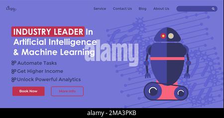 Industry leader artificial intelligence learning Stock Vector