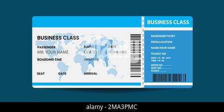 Creative Vector illustration of airline boarding pass ticket. Concept of travel, journey, or business trip. Stock Vector