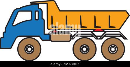 Dump truck icon.vector illustration logo design. Stock Vector