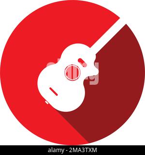 guitar logo vector ,illustration design template. Stock Vector